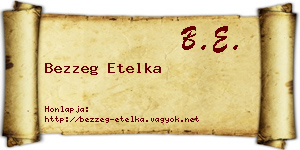 Bezzeg Etelka névjegykártya
